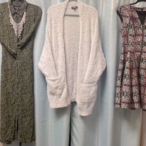 Express Light Gray Fuzzy Cardigan